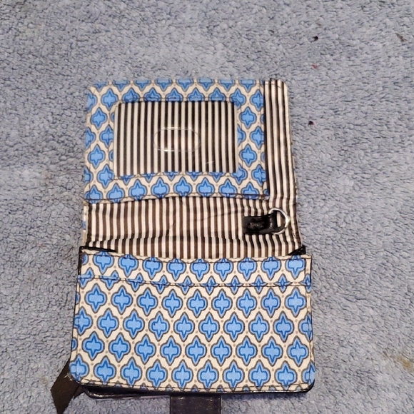 Thirty-One Paisley Wallet in Blue and Brown - Picture 3 of 6